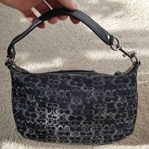 Vintage black and silver small Coach monogram bag